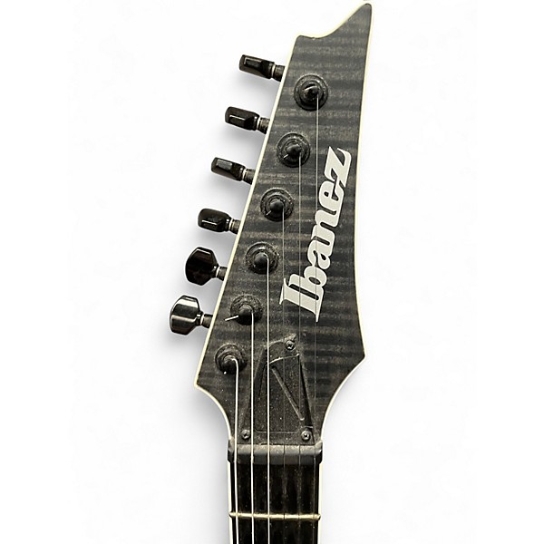 Used Ibanez RGAIX6FM Trans Black Solid Body Electric Guitar