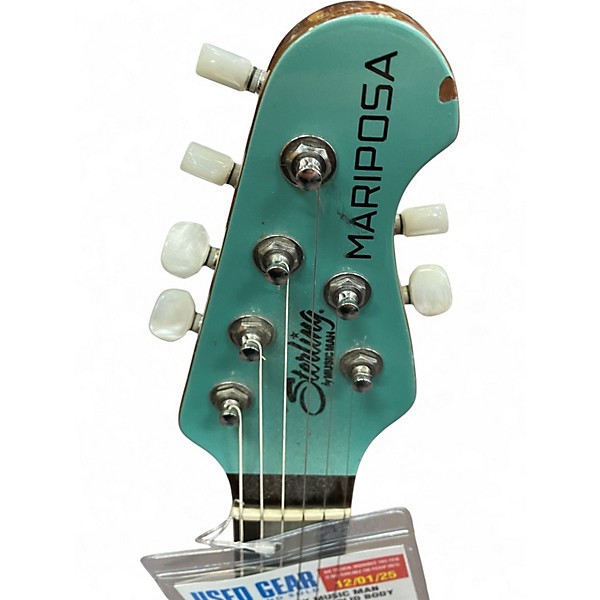 Used Sterling by Music Man Mariposa Turqoise Solid Body Electric Guitar