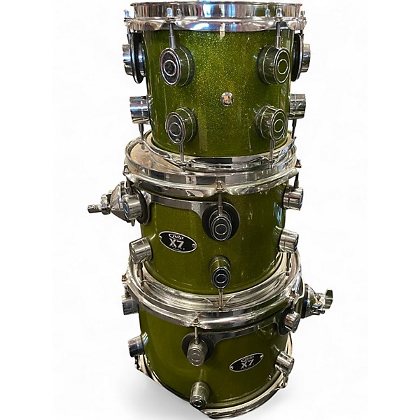 Used PDP by DW 6 Piece X7 GREEN METALLIC Drum Kit
