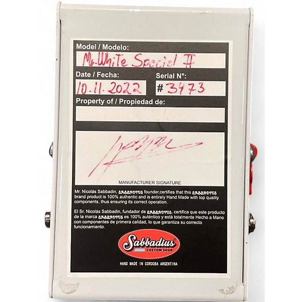 Used Sabbadius MR WHITE Effect Pedal