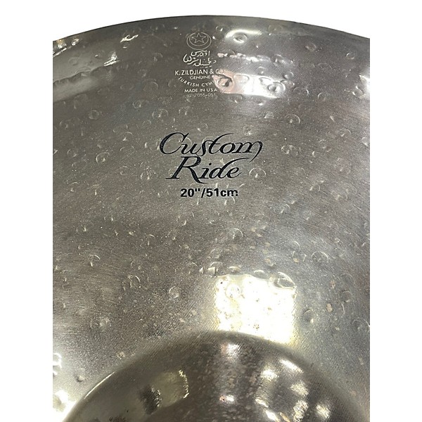 Used Zildjian 20in K Custom Ride Brilliant Cymbal