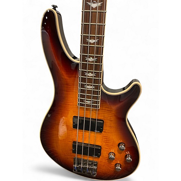 Used Schecter Guitar Research Omen Extreme 4 String Vintage Sunburst Electric Bass Guitar