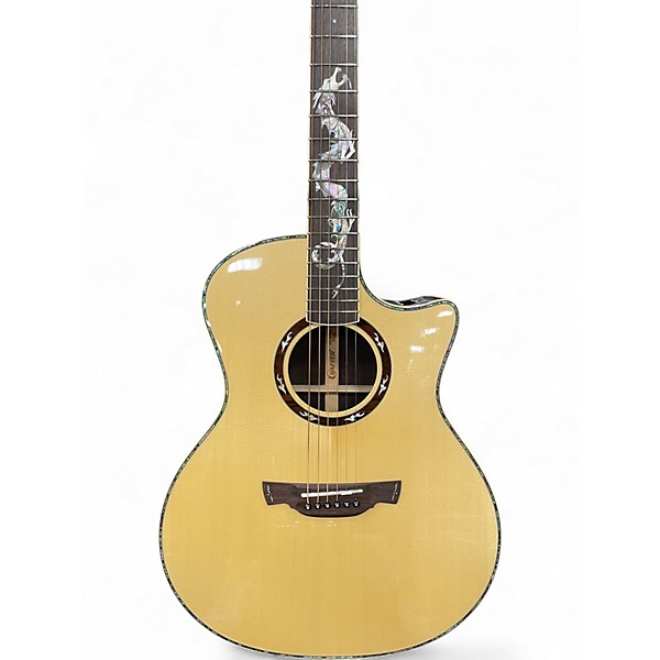 Used Crafter Guitars DRAGON ROSE PLUS Natural Acoustic Electric Guitar