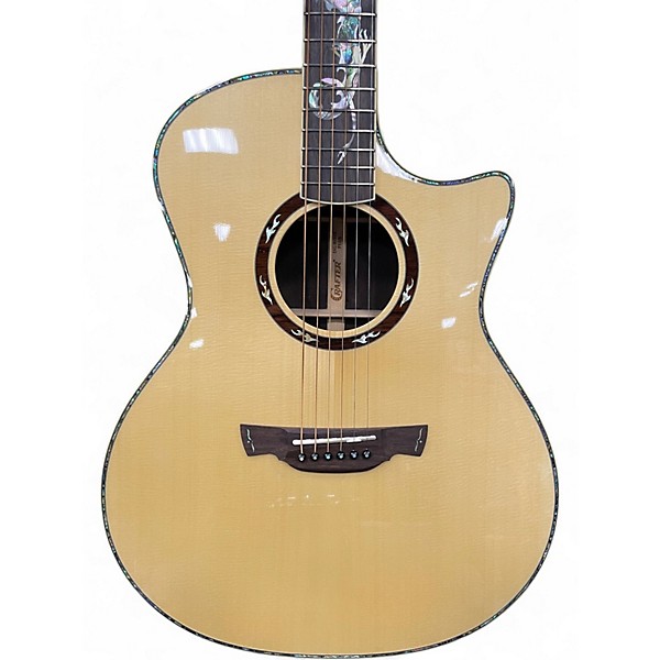 Used Crafter Guitars DRAGON ROSE PLUS Natural Acoustic Electric Guitar