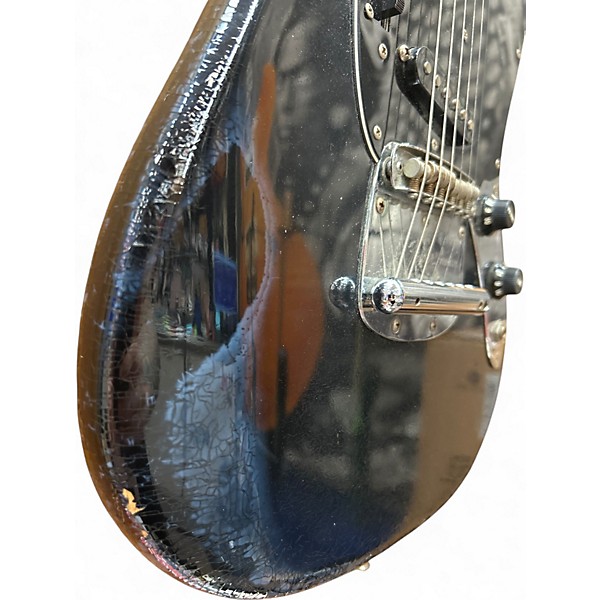 Vintage 1977 Fender Mustang Black Solid Body Electric Guitar