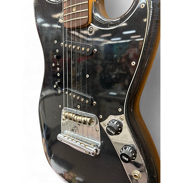 Vintage 1977 Fender Mustang Black Solid Body Electric Guitar