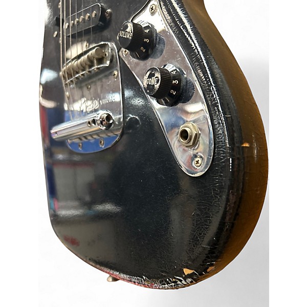 Vintage 1977 Fender Mustang Black Solid Body Electric Guitar