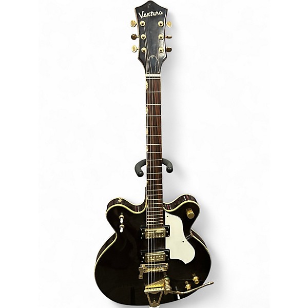 Vintage 1970s Ventura CG Semi Hollow Brown Hollow Body Electric Guitar
