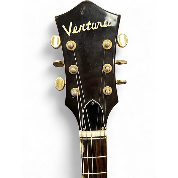 Vintage 1970s Ventura CG Semi Hollow Brown Hollow Body Electric Guitar