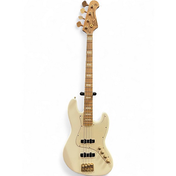 Used SX Vintage Series J Style White Electric Bass Guitar