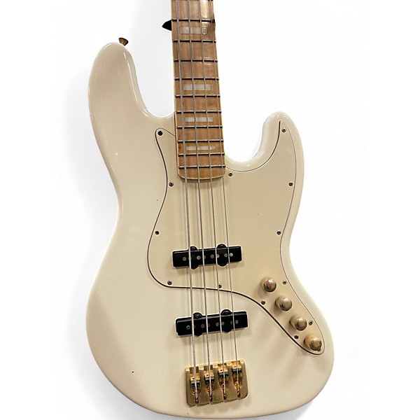 Used SX Vintage Series J Style White Electric Bass Guitar