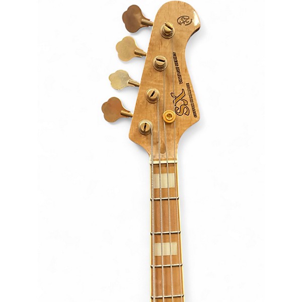 Used SX Vintage Series J Style White Electric Bass Guitar