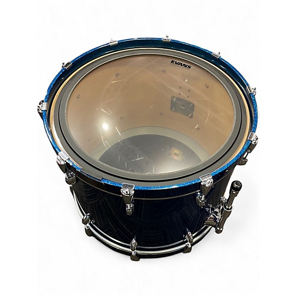 Used Yamaha 5 Piece Oak Custom Blue Sparkle Drum Kit