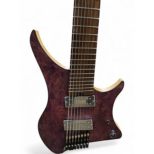 Used Goc Materia 8 String Trans Purple Solid Body Electric Guitar