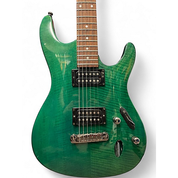 Used 1996 Ibanez SF 420 FM S SERIES Trans Green Solid Body Electric Guitar