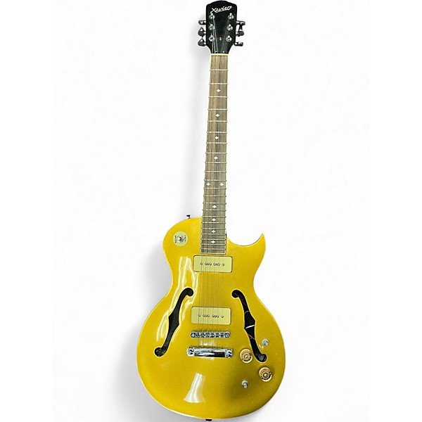 Used Xaviere semi-hollow Metallic Gold Hollow Body Electric Guitar