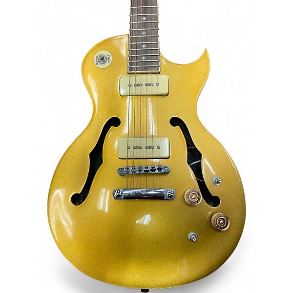 Used Xaviere semi-hollow Metallic Gold Hollow Body Electric Guitar