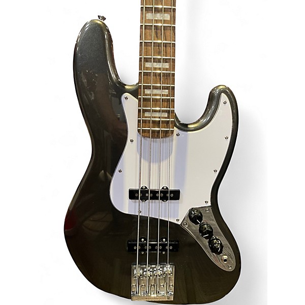 Used Squier Limited Edition Affinity Series Active Jazz Bass Black Metallic Electric Bass Guitar