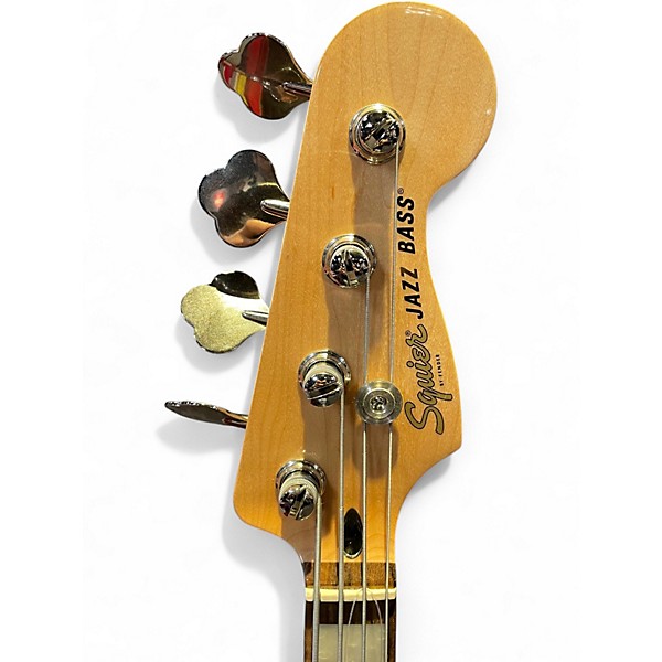 Used Squier Limited Edition Affinity Series Active Jazz Bass Black Metallic Electric Bass Guitar