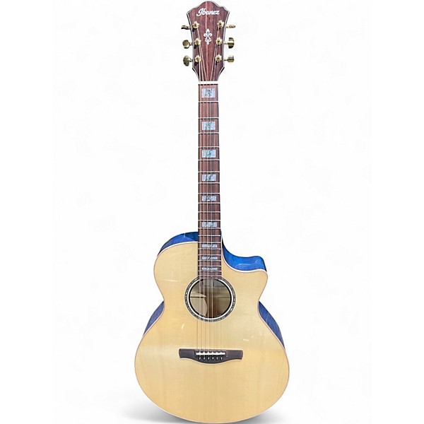 Used Ibanez AE390-NTA NATURAL WITH BLUE B&S Acoustic Electric Guitar