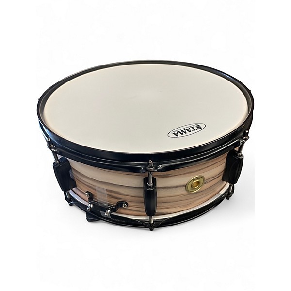 Used TAMA 14in Woodworks Poplar Snare Natural Drum
