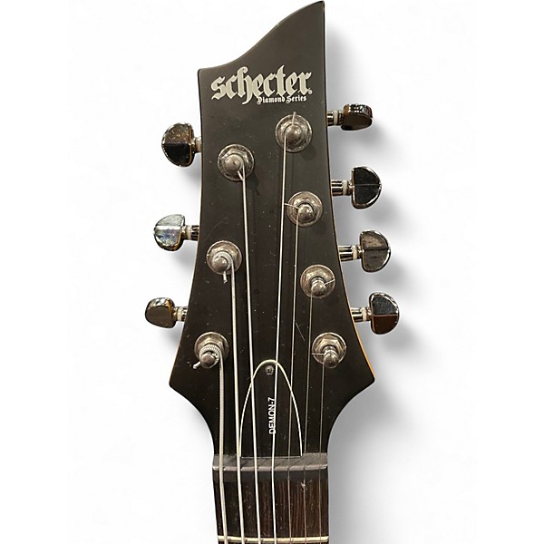 Used Schecter Guitar Research Demon 7 String Black Solid Body Electric Guitar