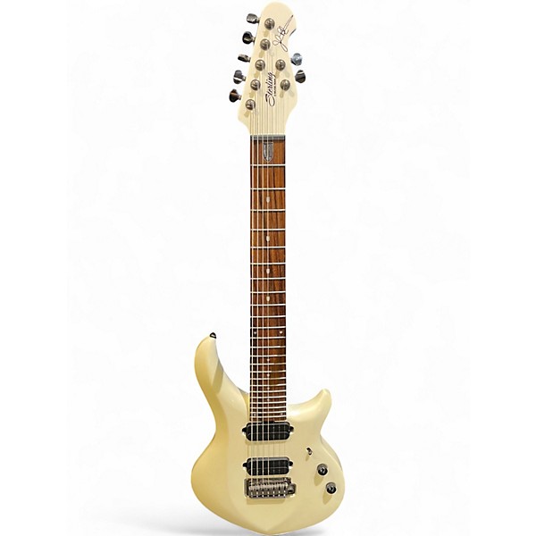 Used Sterling by Music Man Petrucci Signature 7 String White Solid Body Electric Guitar