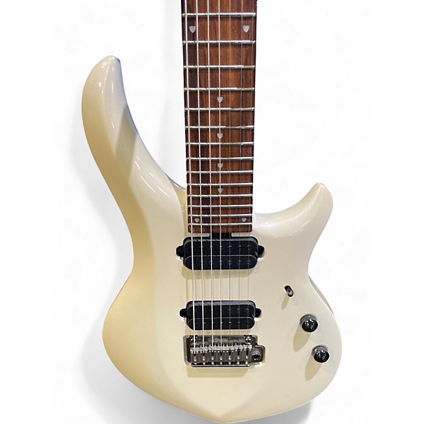 Used Sterling by Music Man Petrucci Signature 7 String White Solid Body Electric Guitar