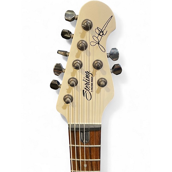 Used Sterling by Music Man Petrucci Signature 7 String White Solid Body Electric Guitar