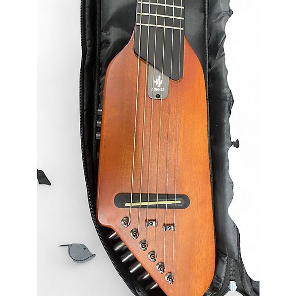 Used Donner HUSH-1 Brown Acoustic Electric Guitar