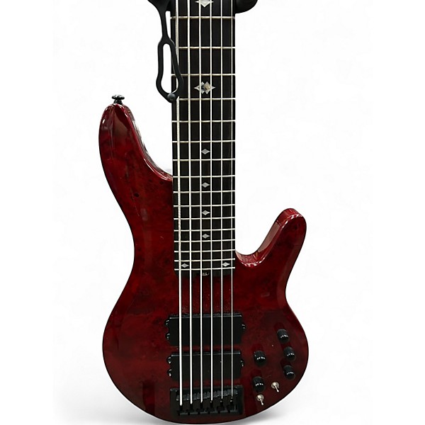Used Michael Kelly Pinnacle 6 String RED QUILT Electric Bass Guitar