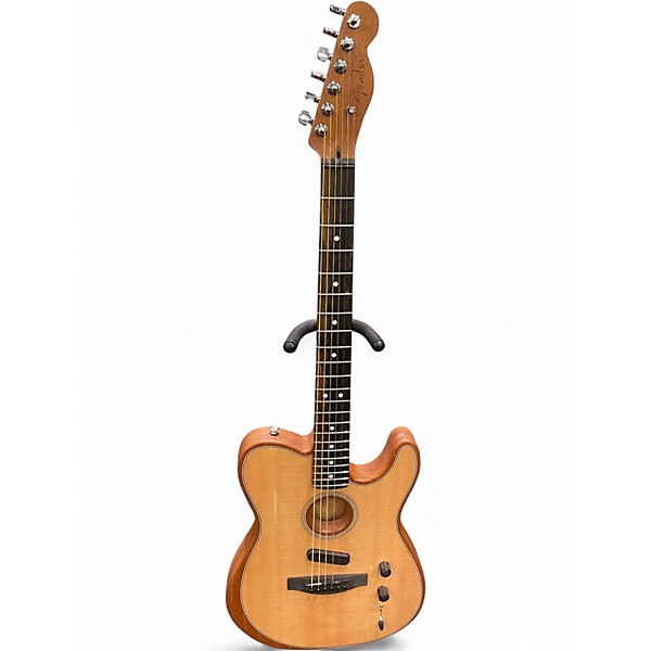 Used Fender American Acoustasonic Telecaster Natural Acoustic Electric Guitar