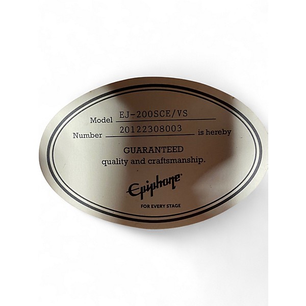 Used Epiphone EJ200SCE Vintage Sunburst Acoustic Electric Guitar