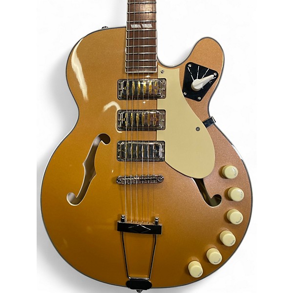 Used Airline H59 Gold Hollow Body Electric Guitar
