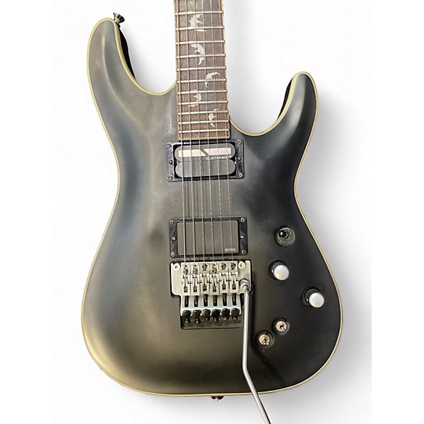 Used Schecter Guitar Research Damien Platinum Black Solid Body Electric Guitar