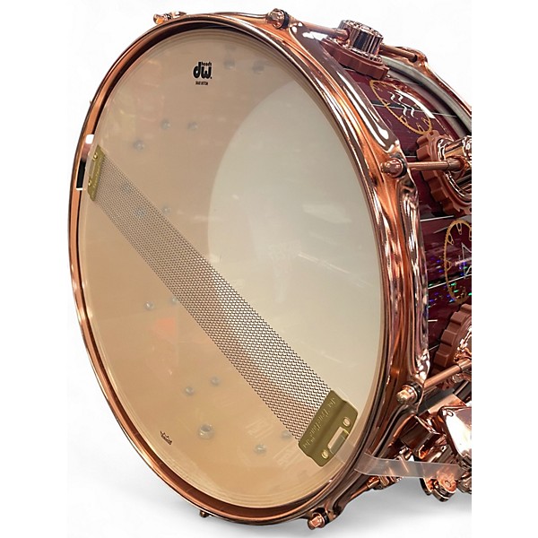 Used DW 14X6.5 Neil Peart Time Machine Snare Copper Burst Drum