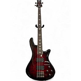 Used Schecter Guitar Research Stiletto Extreme 4 String Black Cherry Electric Bass Guitar