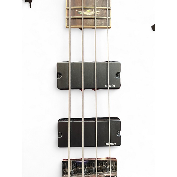 Used Schecter Guitar Research Stiletto Extreme 4 String Black Cherry Electric Bass Guitar