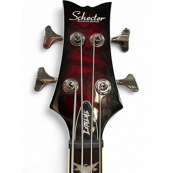 Used Schecter Guitar Research Stiletto Extreme 4 String Black Cherry Electric Bass Guitar