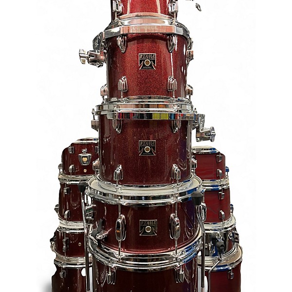 Used TAMA 7 Piece Superstar Classic Red Sparkle Drum Kit