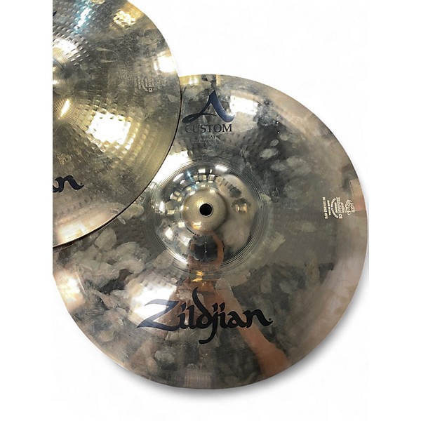 Used Zildjian 14in A Custom Hi Hat Pair Cymbal