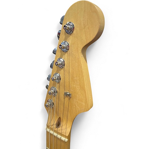 Used Partscaster STRATOCASTER Black and White Solid Body Electric Guitar