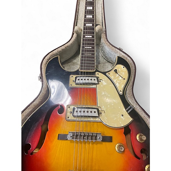 Used Aria 1202T 2 Color Sunburst Hollow Body Electric Guitar
