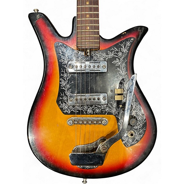 Vintage 1960s Teisco ET-200 TULIP SUNBURST Solid Body Electric Guitar