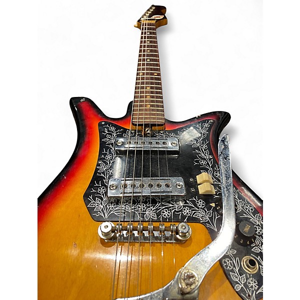Vintage 1960s Teisco ET-200 TULIP SUNBURST Solid Body Electric Guitar