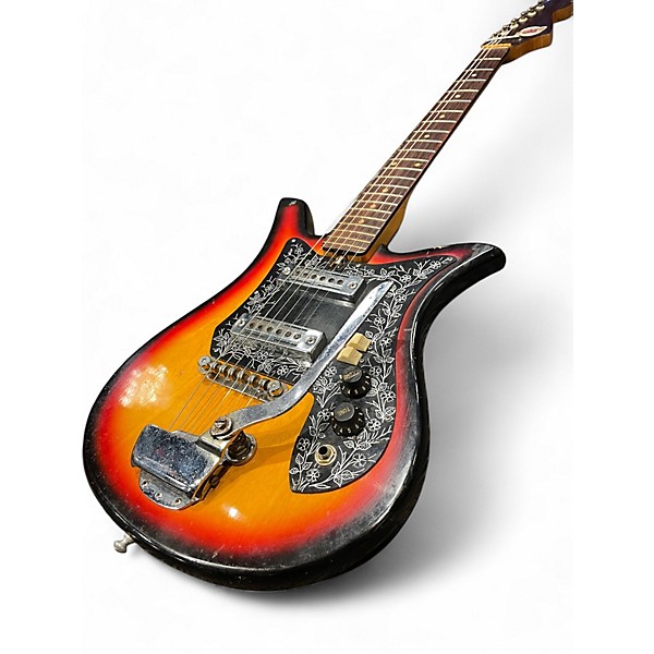 Vintage 1960s Teisco ET-200 TULIP SUNBURST Solid Body Electric Guitar