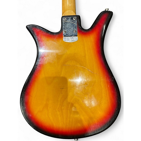 Vintage 1960s Teisco ET-200 TULIP SUNBURST Solid Body Electric Guitar