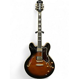 Used 2000s Epiphone Sheraton Vintage Sunburst Hollow Body Electric Guitar