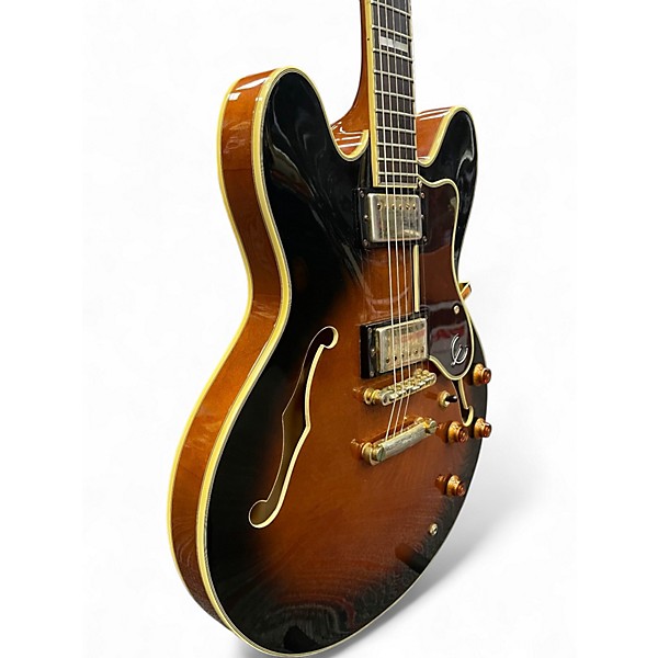 Used 2000s Epiphone Sheraton Vintage Sunburst Hollow Body Electric Guitar