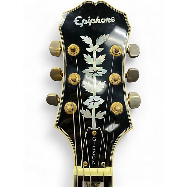 Used 2000s Epiphone Sheraton Vintage Sunburst Hollow Body Electric Guitar